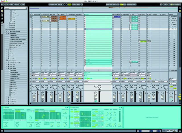 blank All of Live 5’s new effects linked together as a Device Group